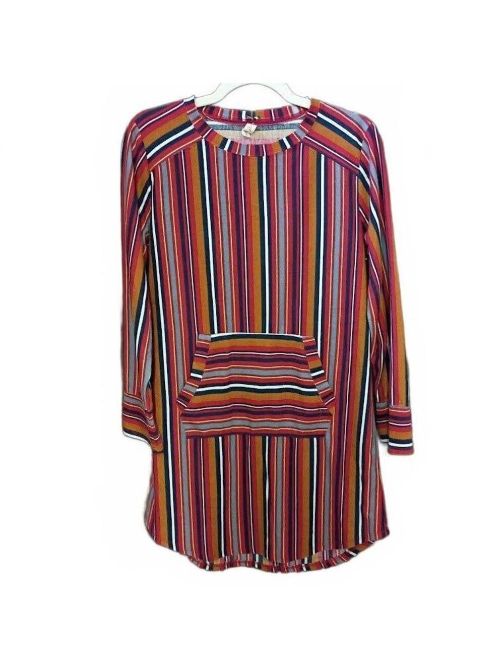 Bebop Women's Striped Long Sleeve Tunic Top Size M